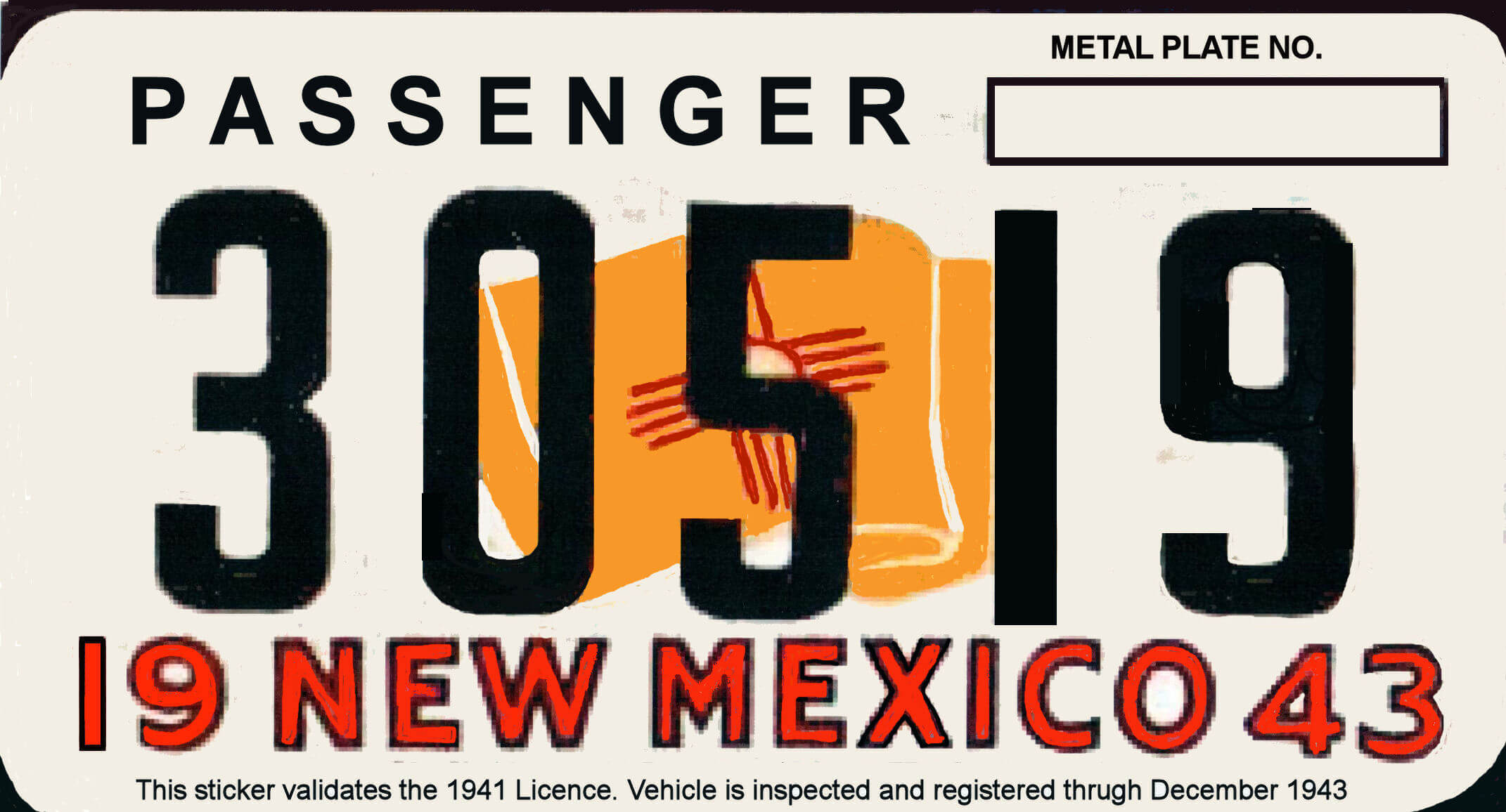 (image for) 1943 New Mexico Registration